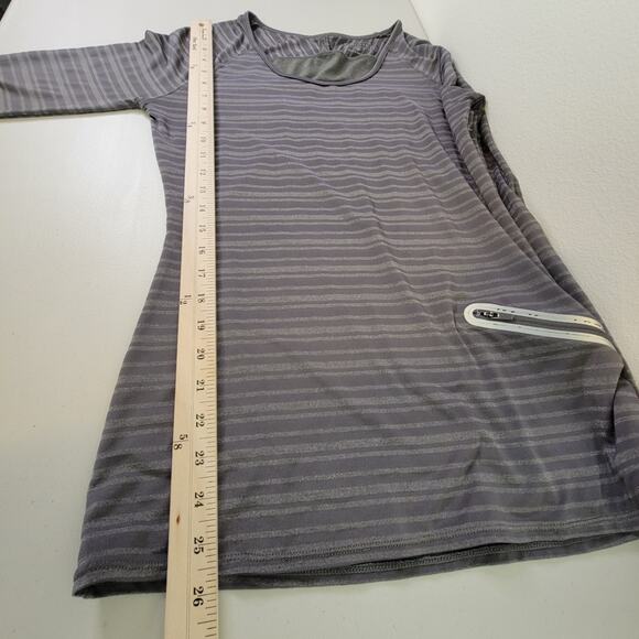 Athleta Women's Long Sleeve Layering Reflective Activewear Top Grey Stripe Small - Picture 10 of 12